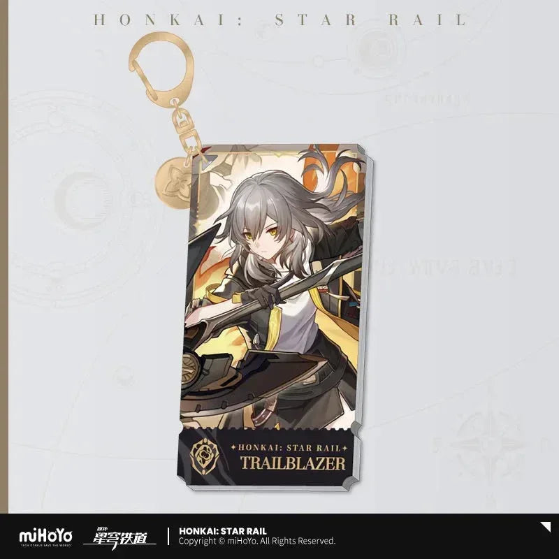 Honkai: Star Rail The Preservation Character Warp Artwork Acrylic Keychain Trailblazer Stelle (Female) ACG Go Anime www.acg-go.com Aventurine, Caelus, Dan Heng • Permansor Terrae, Fu Xuan, Gepard, March 7th, Pendant & Keychain, Stelle, Trailblazer