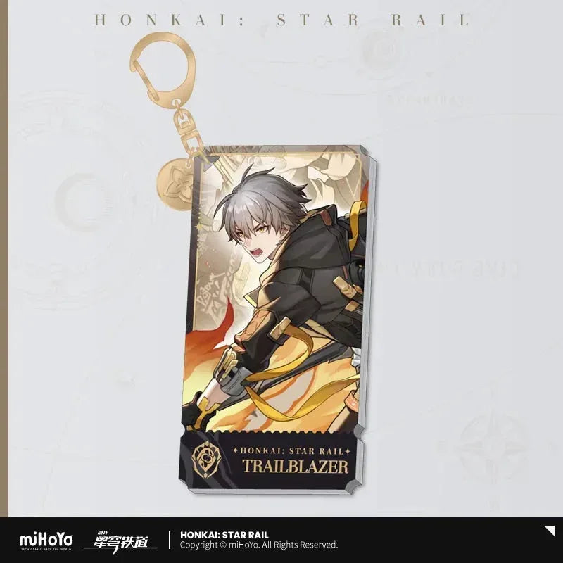 Honkai: Star Rail The Preservation Character Warp Artwork Acrylic Keychain Trailblazer Caelus (Male) ACG Go Anime www.acg-go.com Aventurine, Caelus, Dan Heng • Permansor Terrae, Fu Xuan, Gepard, March 7th, Pendant & Keychain, Stelle, Trailblazer