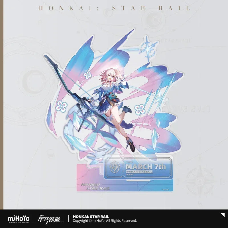 Honkai: Star Rail The Preservation Character Warp Artwork Acrylic Stand March 7th ACG Go Anime www.acg-go.com Aventurine, Caelus, Dan Heng • Permansor Terrae, Fu Xuan, Gepard, March 7th, Stand, Stelle, Trailblazer