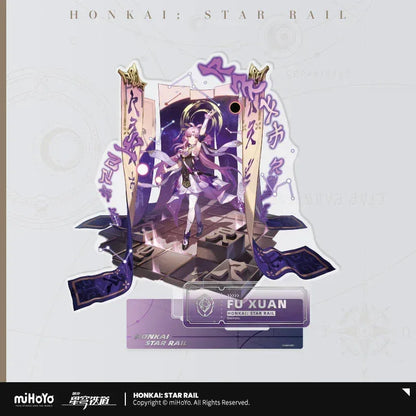 Honkai: Star Rail The Preservation Character Warp Artwork Acrylic Stand Fu Xuan ACG Go Anime www.acg-go.com Aventurine, Caelus, Dan Heng • Permansor Terrae, Fu Xuan, Gepard, March 7th, Stand, Stelle, Trailblazer