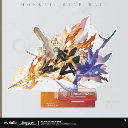 Honkai: Star Rail The Preservation Character Warp Artwork Acrylic Stand Trailblazer Caelus (Male) ACG Go Anime www.acg-go.com Aventurine, Caelus, Dan Heng • Permansor Terrae, Fu Xuan, Gepard, March 7th, Stand, Stelle, Trailblazer