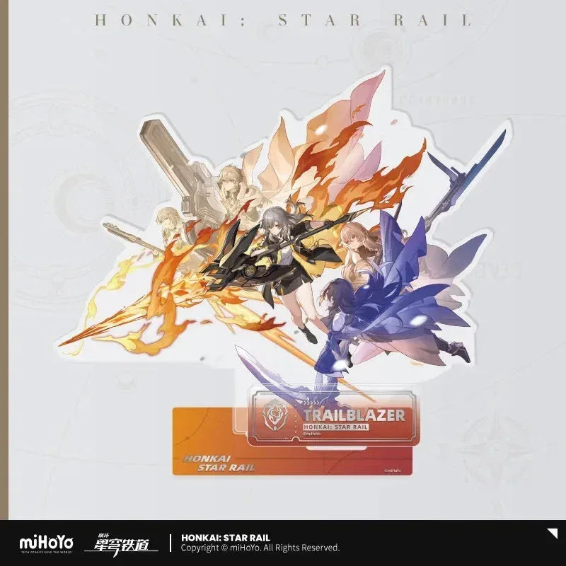Honkai: Star Rail The Preservation Character Warp Artwork Acrylic Stand Trailblazer Stelle (Female) ACG Go Anime www.acg-go.com Aventurine, Caelus, Dan Heng • Permansor Terrae, Fu Xuan, Gepard, March 7th, Stand, Stelle, Trailblazer