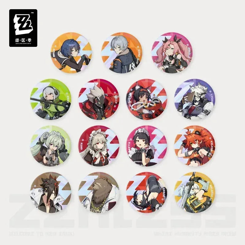 Zenless Zone Zero Time Signal Research Series Tinplate Badge Soldier 11 ACG Go Anime www.acg-go.com Alexandrina Sebastiane (Rina), Anby Demara, Anton Ivanov, Badge, Belle, Ben Bigger, Billy Kid, Corin Wickes, Ellen Joe, Grace Howard, Koleda Belobog, Nekomiya Mana, Nicole Demara, Soldier 11, Von Lycaon, Wise