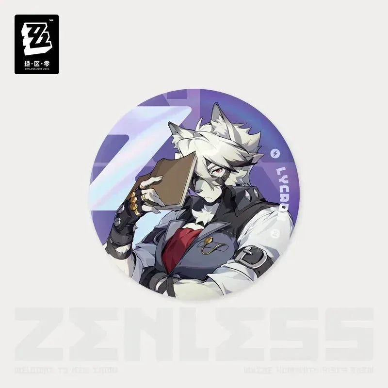 Zenless Zone Zero Time Signal Research Series Tinplate Badge Von Lycaon ACG Go Anime www.acg-go.com Alexandrina Sebastiane (Rina), Anby Demara, Anton Ivanov, Badge, Belle, Ben Bigger, Billy Kid, Corin Wickes, Ellen Joe, Grace Howard, Koleda Belobog, Nekomiya Mana, Nicole Demara, Soldier 11, Von Lycaon, Wise