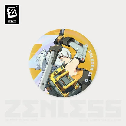 Zenless Zone Zero Time Signal Research Series Tinplate Badge Soldier 11 ACG Go Anime www.acg-go.com Alexandrina Sebastiane (Rina), Anby Demara, Anton Ivanov, Badge, Belle, Ben Bigger, Billy Kid, Corin Wickes, Ellen Joe, Grace Howard, Koleda Belobog, Nekomiya Mana, Nicole Demara, Soldier 11, Von Lycaon, Wise