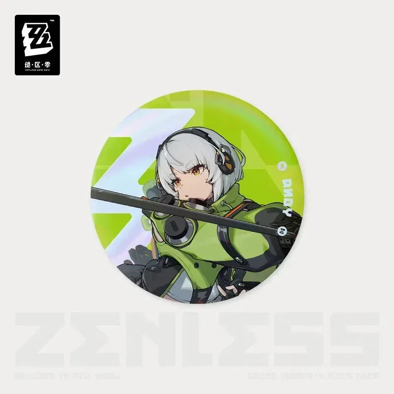 Zenless Zone Zero Time Signal Research Series Tinplate Badge Anby Demara ACG Go Anime www.acg-go.com Alexandrina Sebastiane (Rina), Anby Demara, Anton Ivanov, Badge, Belle, Ben Bigger, Billy Kid, Corin Wickes, Ellen Joe, Grace Howard, Koleda Belobog, Nekomiya Mana, Nicole Demara, Soldier 11, Von Lycaon, Wise