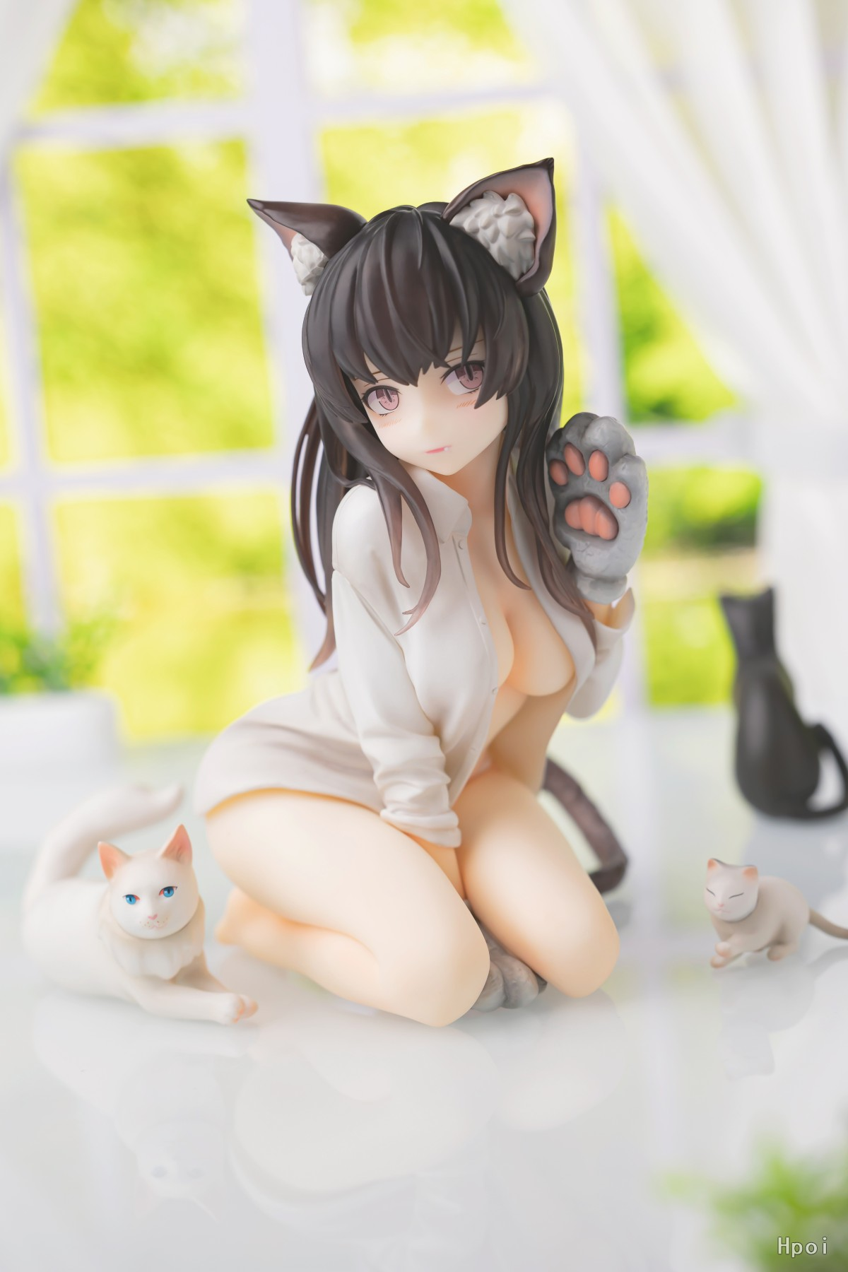 Cat Girl Mia 1/7 Scale Figure White Dress Brown Hair Ver.